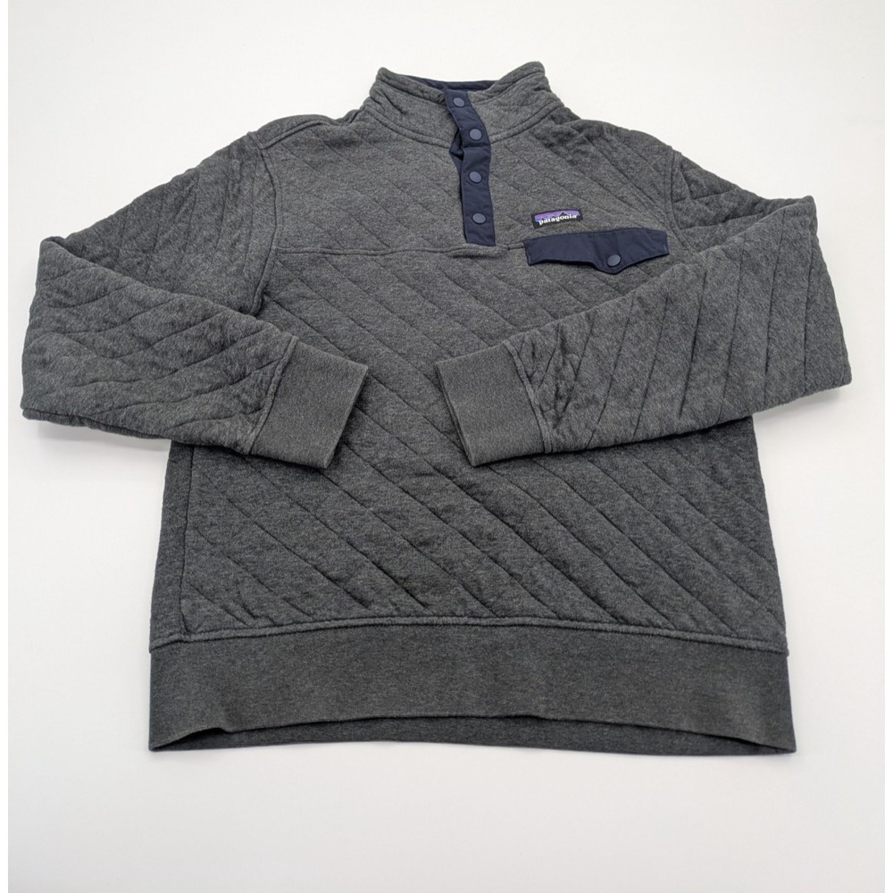 Patagonia Men's Organic Cotton Quilt Snap-T Pullover - Gray / Navy - XS Gorpcore
